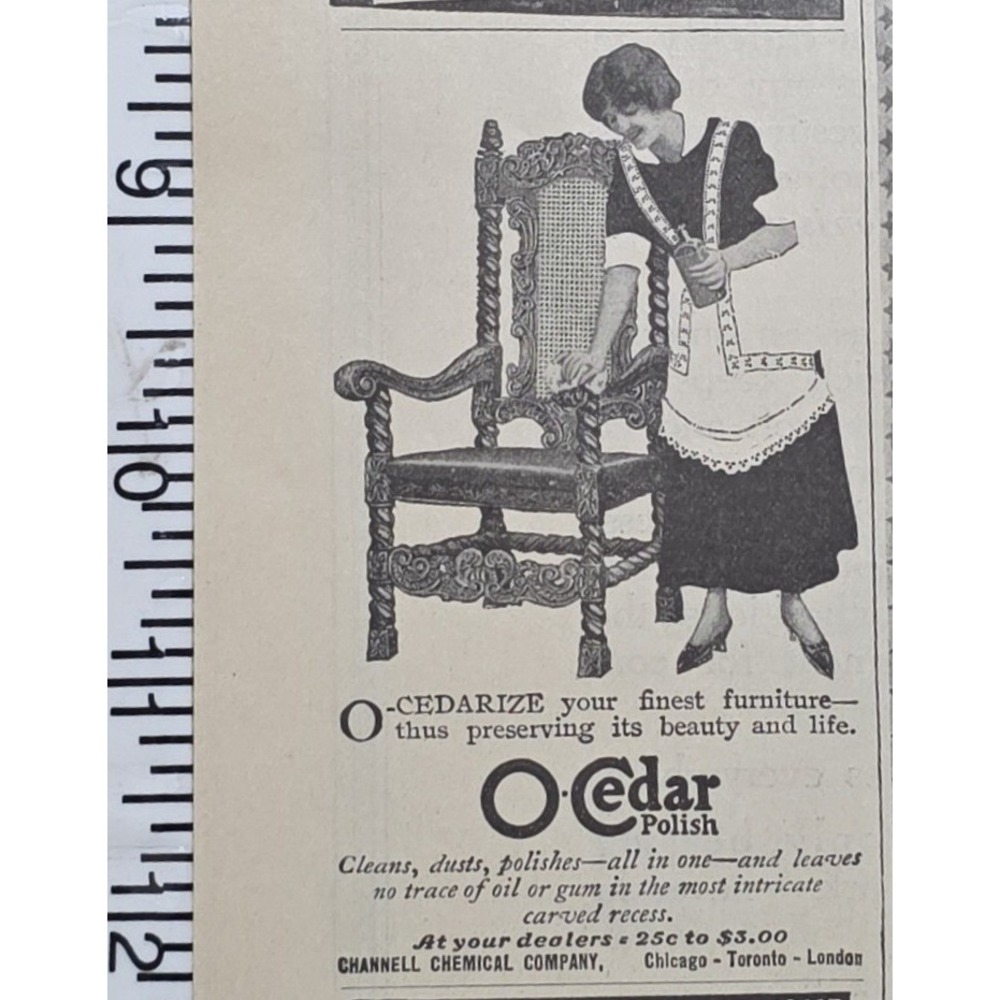 1916 + 1917 + 1939 O Cedar Polish Advertisement "Cleans" "Polishes"‎